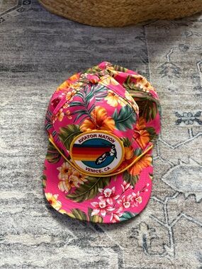 Aviator nation pink floral Aspen Vintage Safari Twill Low Rise Trucker Hat